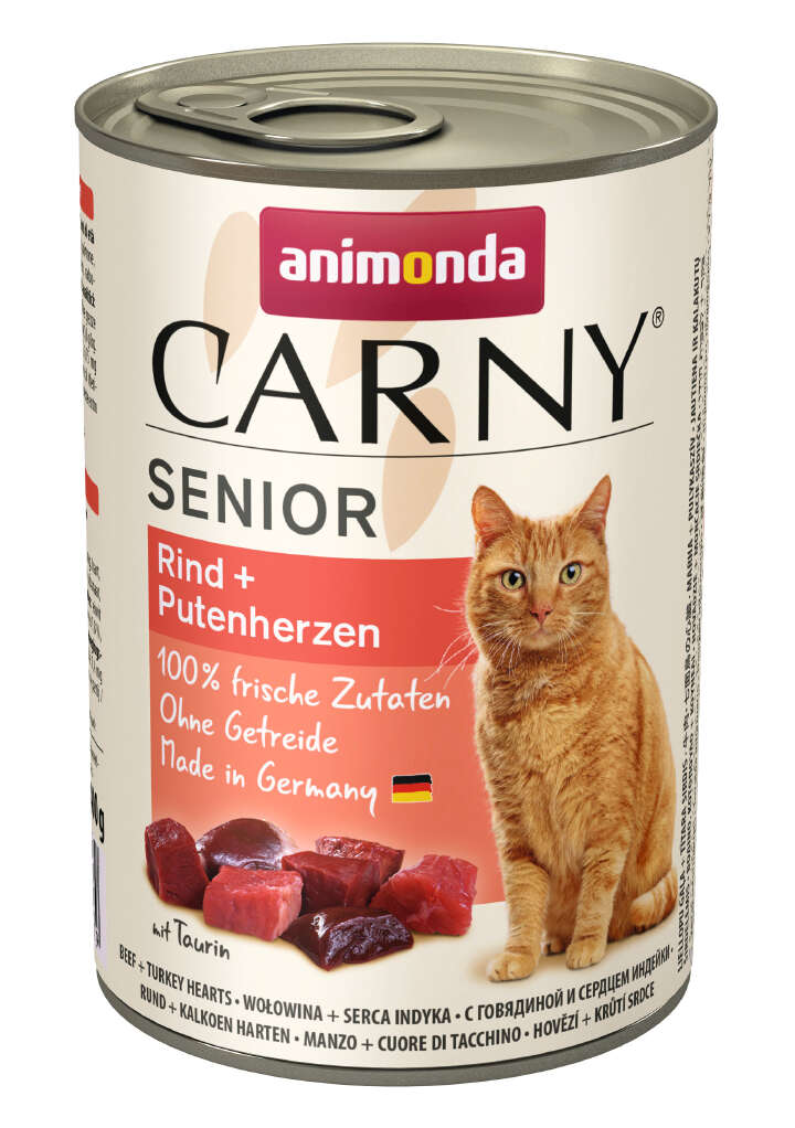 animonda Katzen-Nassfutter Senior Rind + Putenherzen